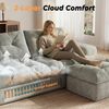 Patbrela Ecksofa Couch L-Form,Sofa Samtstoff Vierersofa mit Liegefläche, Modulares 85-Zoll-Wohnzimmer-Sofaset,Groß und bequem Bild 3