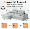Patbrela Ecksofa Couch L-Form,Sofa Samtstoff Vierersofa mit Liegefläche, Modulares 85-Zoll-Wohnzimmer-Sofaset,Groß und bequem Bild 4