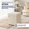 CASARIA® Sitzhocker mit Stauraum, Samt, beige Bild 2