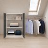 VCM Kleiderschrank Dacho M 922540 Weiß / Anthrazit B. 90 x H. 100 x T. 50 cm Bild 4