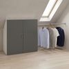 VCM Kleiderschrank Dacho M 922540 Weiß / Anthrazit B. 90 x H. 100 x T. 50 cm Bild 3