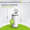 Juskys Mülleimer mit Bewegungssensor, wasserdicht, Weiß, 40 Liter Bild 2
