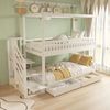 Kinder-Etagenbett 90x200 cm Massivholz mit Schubladen & Sicherheitsleiter, Hochbett für Jungen & Mädchen,Weiß Holz Bild 3