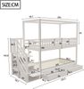 Kinder-Etagenbett 90x200 cm Massivholz mit Schubladen & Sicherheitsleiter, Hochbett für Jungen & Mädchen,Weiß Holz Bild 4