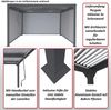 Mendler 'HWC-L41' Pergola mit 3 Seitenwände, Metall anthrazit, 3x3,7 m Bild 2