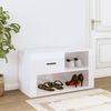 vidaXL Schuhschrank Hochglanz-Weiß 80x35x45 cm Holzwerkstoff 816754 Bild 3