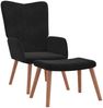 vidaXL Relaxsessel mit Hocker Schwarz Samt [327672] Bild 2