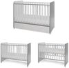 Lorelli Babybett Sweet Dream 124 x 68 x 95 cm Unterbettrahmen mit zwei Ebenen weiß dunkelgrau Bild 2