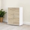 Dmora Kommode Agra, Wohnzimmerbuffet, Wohnzimmer-Sideboard, Moderne Küchen-Speisekammer, 89x40 h113 cm, Weiß und Eiche Bild 2