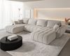 Wohnlandschaft Sofa mit Schlaffunktion MISATO Stoff Wind Beige Bild 2