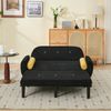 2-Sitzer Schlafsofa in Schwarz H 85 x T 133.5 x B 77 cm mit verstellbarer Rückenlehne und Cordbezug Bild 2