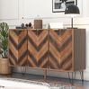 Sideboard 120 x 38 x 76,5 cm mit 3 Türen – Stauraummöbel in Natur mit goldenen Griffen und Eisenfüßen Bild 4