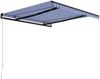Einziehbare Markise, Sonnenmarkise Handbetrieben 300 x 250 cm Blau und Weiß Bild 3
