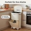POPOLIC Mülleimer 36L Doppelfass Nass- und Trockentrennung, Pedaldrückdeckel, Mülltonne Bild 3