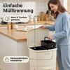POPOLIC Mülleimer 36L Doppelfass Nass- und Trockentrennung, Pedaldrückdeckel, Mülltonne Bild 4