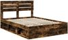 vidaXL Bettrahmen Geräucherte Eiche 140 x 200 cm Massives Kiefernholz 3411411 Bild 4