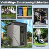 Gartenhaus Metall 150 x 90,5 x 185 cm | 1,5 m³ Gerätehaus mit Pultdach Hellgrau Bild 4