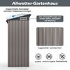 Gartenhaus Metall 150 x 90,5 x 185 cm | 1,5 m³ Gerätehaus mit Pultdach Hellgrau Bild 3