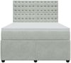 vidaXL Boxspringbett mit Matratze Hellgrau 160x200 cm Samt 3292394 Bild 4