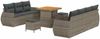 vidaXL Gartensofa-set mit Kissen mit Speicher 10 pcs Grau Poly-Rattan 3361838 Bild 2