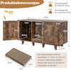 Katzenschrank für Katzentoilette mit 2 Türen & Kratzbrett & Eingang 120 x 52 x 65 cm Vintage Bild 2