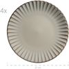 Geschirr Set für 4 Personen im modernen Vintage Look, 20-teiliges Kombiservice aus Keramik in Beige mit schwarzen Akzenten Bild 2