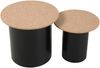 Beistelltisch 2er Set aus MDF mit Kork Natur und schwarzem Säulenfuß Bild 5