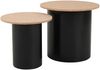 Beistelltisch 2er Set aus MDF mit Kork Natur und schwarzem Säulenfuß Bild 3