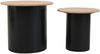 Beistelltisch 2er Set aus MDF mit Kork Natur und schwarzem Säulenfuß Bild 4