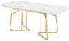BlingBin Esstisch Erweiterbarer Esstisch, Ausziehbarer Küchentisch mit Metallbeine (Marmorstruktur, Vergoldete Metall-Tischbeine und Hochwertiges MDF-Material, 1-St, 140/180*80 cm, Tragendes Gewicht: 60KG), Rechtwinkliger Esstisch, Geeignet für 4–6 Per... Bild 4