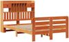 vidaXL Massivholzbett mit Regal ohne Matratze Wachsbraun 135x190 cm 3309988 Bild 3