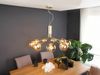 Große LED Pendelleuchte 9-flammig Gold-Glakugeln Bernsteinfarbig, Ø 83cm Bild 5