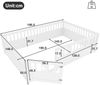 Merax Kinderbett mit Gitter, Doppelbett Paneelbett, 140 x 190 cm, Stern- und Monddekoration, Ohne Lattenrost (ohne Matratze), Weiß Bild 4