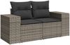 vidaXL 11-tlg. Garten-Sofagarnitur mit Kissen Grau Poly Rattan 3223119 Bild 3