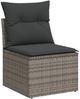 vidaXL 11-tlg. Garten-Sofagarnitur mit Kissen Grau Poly Rattan 3223119 Bild 5