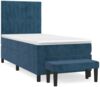 vidaXL Boxspringbett mit Matratze Dunkelblau 90x200 cm Samt 3137945 Bild 2