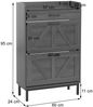 Schuhkipper HWC-P45, Schuhregal Schuhschrank, 2 Kippfächer Ablage Schublade MDF 95x60x24cm ~ Bambus-Optik Bild 3