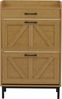 Schuhkipper HWC-P45, Schuhregal Schuhschrank, 2 Kippfächer Ablage Schublade MDF 95x60x24cm ~ Bambus-Optik Bild 5