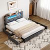 Simurq Polsterbett Polsterbett 140x200 Doppelbett mit LED und 4 Schubladen (Lattenrost,Doppelbettgestell,ohne Matratze), Funktionsbett Stauraumbetten bett 140x200 Samt Bild 3