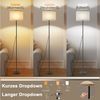 Nettlife LED Stehlampe Dimmbar Vintage Beige Lampenschirm 151CM Stehleuchte, mit Seilzugschalter, LED fest integriert, Farbwechsler, für Wohnzimmer Schlafzimmer Büro Arbeitszimmer Bild 2