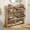 Schuhschrank 108,5 x 24 x 100 cm – platzsparender Klappschuhschrank aus MDF in Holzoptik mit Metallfüßen Bild 5
