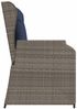 vidaXL Gartenbank mit Liegefunktion und Kissen Grau Polyrattan 368953 Bild 5