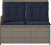 vidaXL Gartenbank mit Liegefunktion und Kissen Grau Polyrattan 368953 Bild 4