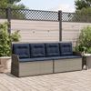 vidaXL Gartenbank mit Liegefunktion und Kissen Grau Polyrattan 368953 Bild 3