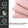 Polsterbett 90x200 cm mit Stauraum aus Leinen in Rosa – klassisches Kinderbett mit hydraulischem Bettkasten Bild 3