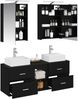 vidaXL Badezimmermöbel-Set 5 pcs Schwarze Eiche Ingenieurholz und Glas 3406792 Bild 3
