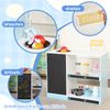 Merax Kinder-Spielgeschäft-Spielzeug, Mit Regalen, Kühlschrank, Werbeschildern, beschreibbarer Kreidetafel, Seitentheke und Wasserhahn, Lernspielzeug für Kinder ab 3 Jahren, Blau Bild 5