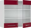 Küchenglasschrank Fame-Line Bordeaux Hochglanz 80 cm Vicco Bild 4
