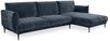 Ecksofa Designersofa MADISON in Stoff Dress Me Blau Ottomane Rechts Bild 2