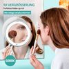 EMKE Kosmetikspiegel mit beleuchtung mit 5 fach Vergrößerungsspiegel, LED Schminkspiegel 360° Schwenkbar mit Saugnapf,175 mm Durchmesser Tragbarer Wandspiegel Batteriebetrieben(Weiß) Bild 2
